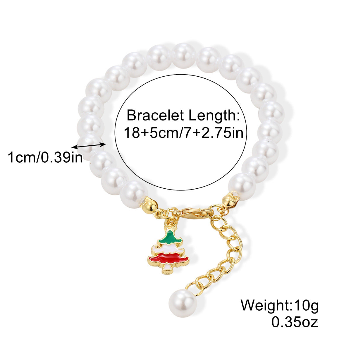 Wholesale Christmas Clay Crystal Pearl Bracelet
